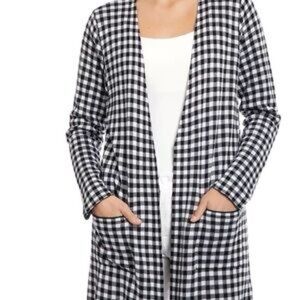 Joseph Black and Cream Checkered Knit